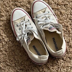 Converse all star low top white sneakers size women’s 7.5 used